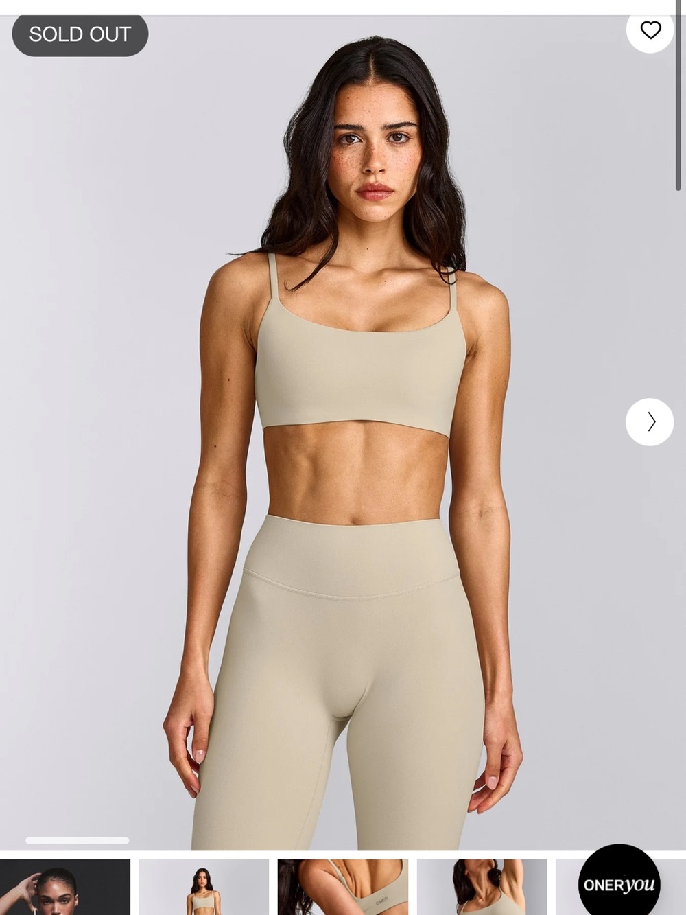 SOFTMOTION™ STRAPPY SPORTS BRA WITH GRAY LOGO oatmeal XL
